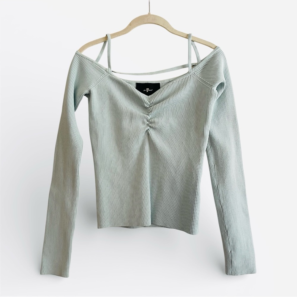 7 For All Mankind Strappy Shoulder Size Small Knit Sweater